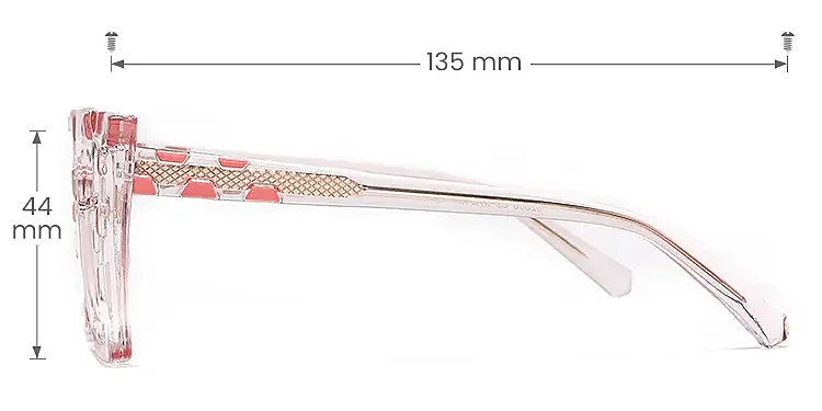 Anci clear pink   Plastic  Eyeglasses, size view