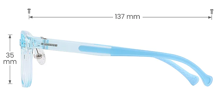 Jay blue   Plastic  Eyeglasses, size view