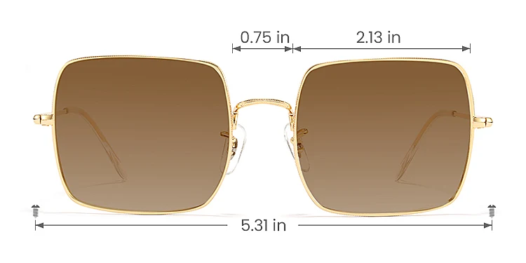 Bret gold   Metal  Sunglasses, size view