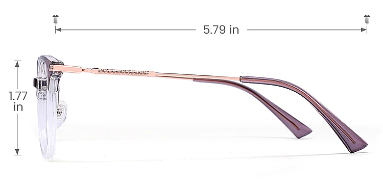 Koy purple clear   Plastic  Eyeglasses, size view