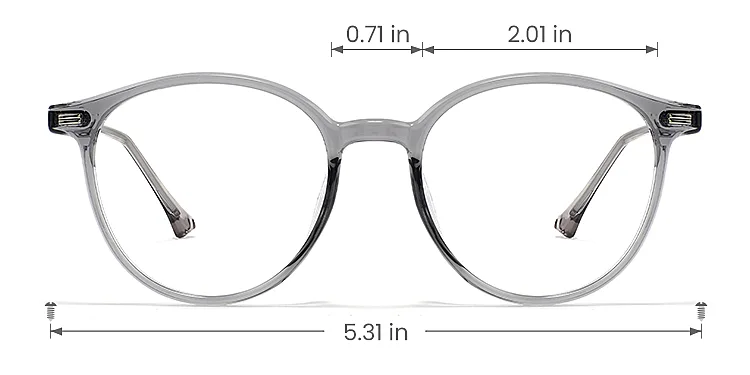 Wanda grey   Plastic  Eyeglasses, size view