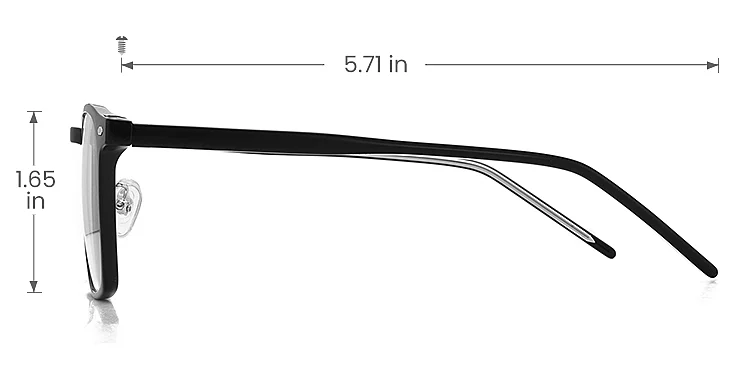 Kyle black   TR90  Eyeglasses, size view
