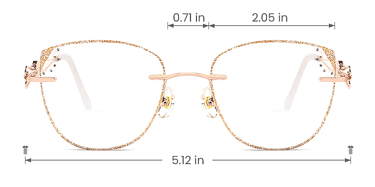 Dalila rose gold   Metal  Eyeglasses, size view