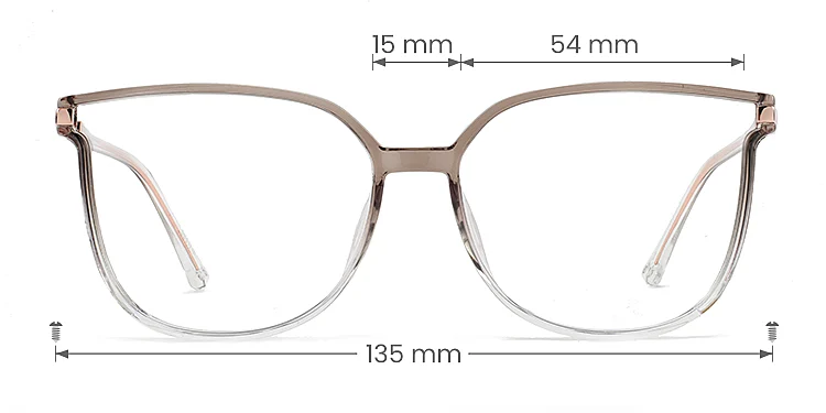 Aysun clear grey clear   Plastic  Eyeglasses, size view