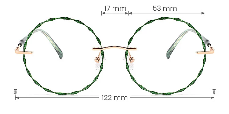 Claudia green   Metal  Eyeglasses, size view