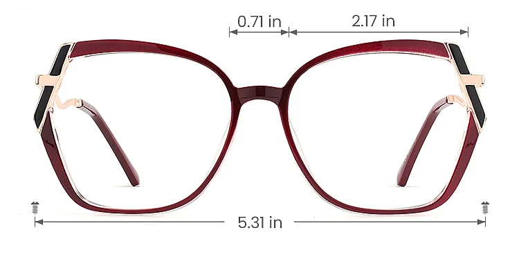Meral burgundy   TR90  Eyeglasses, size view