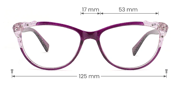 Yana purple   Plastic  Eyeglasses, size view