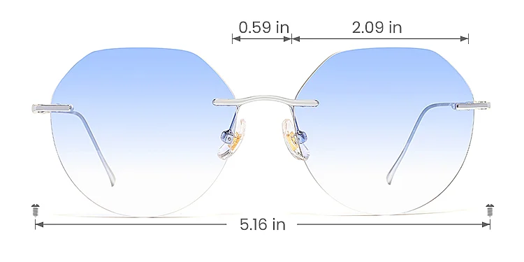 Ruby silver   Metal  Sunglasses, size view