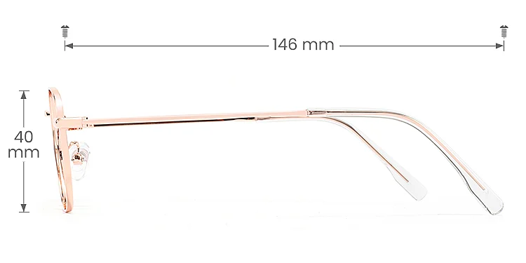 Hajna rose gold   Metal  Eyeglasses, size view