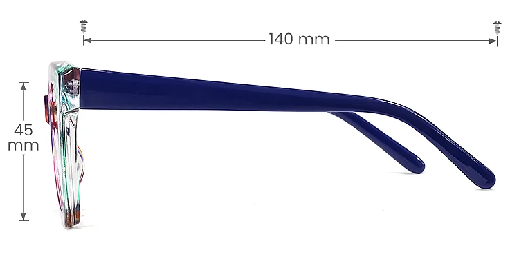 Yoko color   Plastic  Eyeglasses, size view