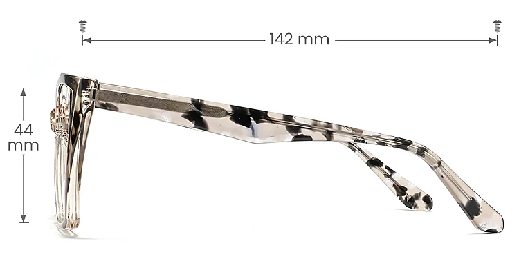 Babe champagne grey tortoise   Plastic  Eyeglasses, size view