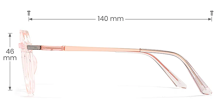 Joan clear pink   TR90  Eyeglasses, size view