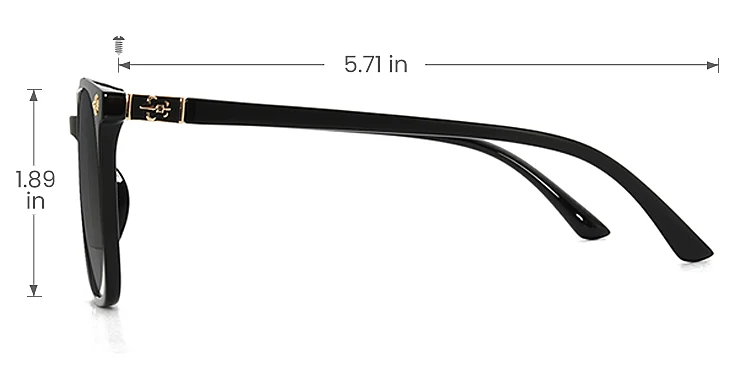 Eleanor black   TR90  Sunglasses, size view
