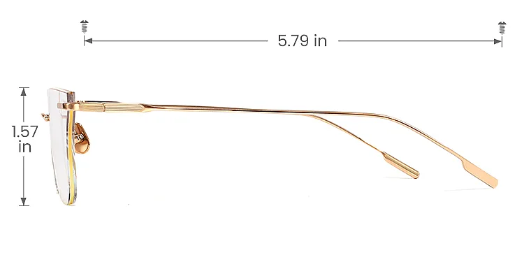 Rika rose gold brown champagne   Titanium  Eyeglasses, size view