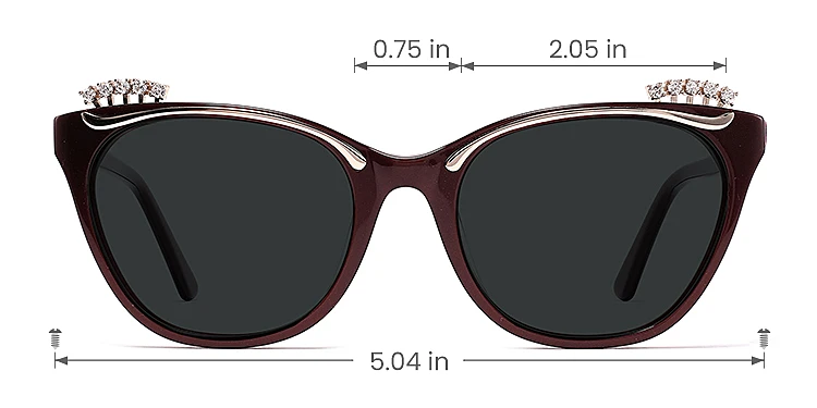 Joleen red   Acetate  Sunglasses, size view