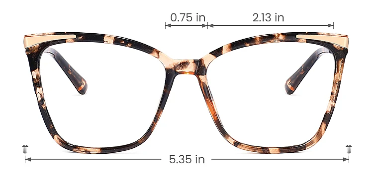 Sine warm tortoise   Plastic  Eyeglasses, size view