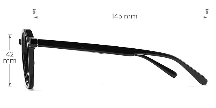 Chrissie black   Plastic  Eyeglasses, size view