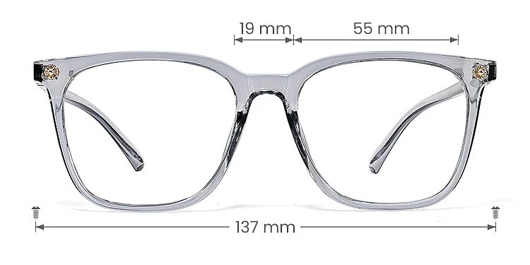 Andrea grey   TR90  Eyeglasses, size view