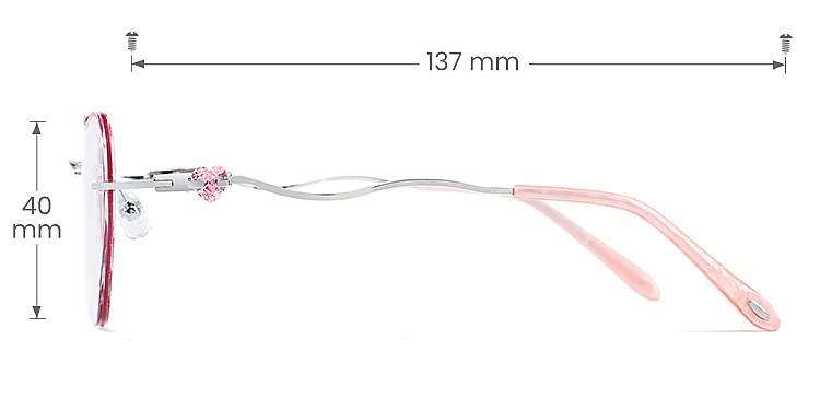 Sweetheart purple   Metal  Eyeglasses, size view