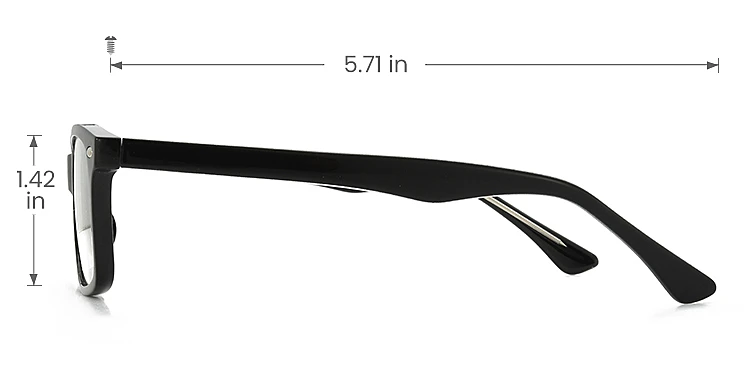 Nora black   TR90  Eyeglasses, size view