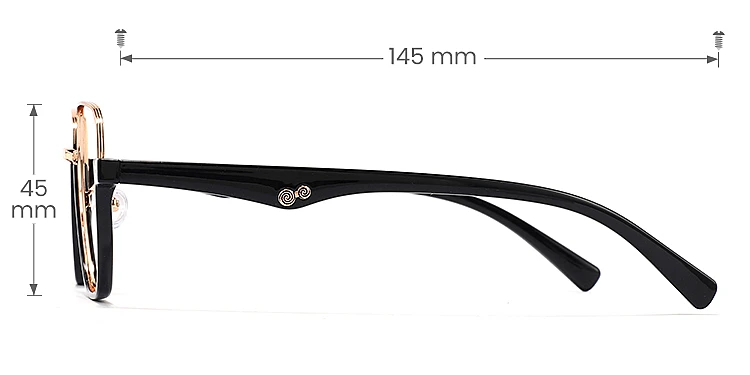 Kaitlyn black   Metal  Eyeglasses, size view