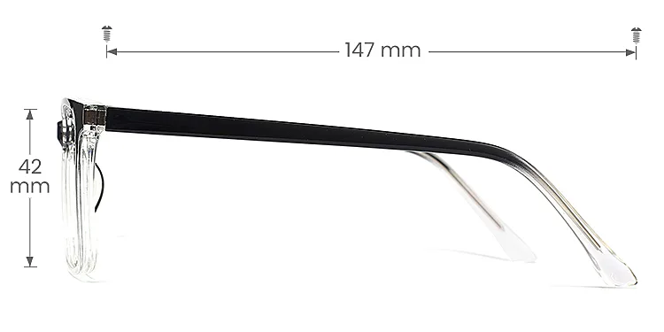 Lance black clear   Plastic  Eyeglasses, size view