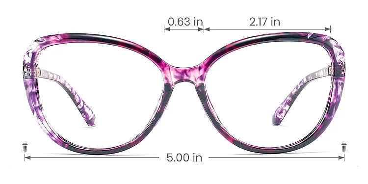 Kelley purple tortoise   Plastic  Eyeglasses, size view