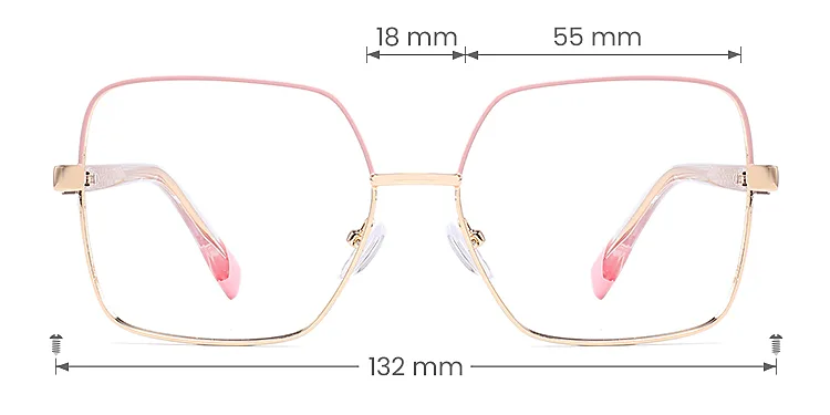 Nannie pink gold   Metal  Eyeglasses, size view