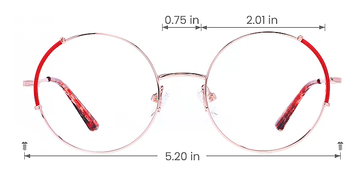 Kalloo red rose gold   Metal  Eyeglasses, size view