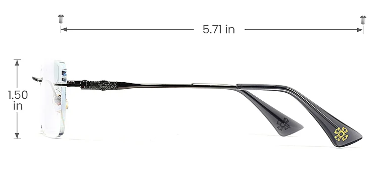 Harish black   Metal  Eyeglasses, size view