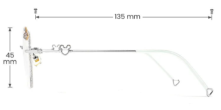 Mickey silver   Metal  Eyeglasses, size view