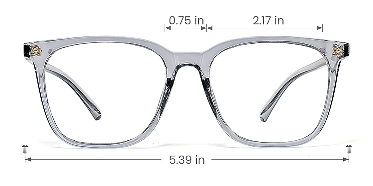 Andrea grey   TR90  Eyeglasses, size view