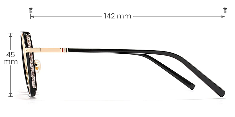 Lovely black   Plastic  Eyeglasses, size view