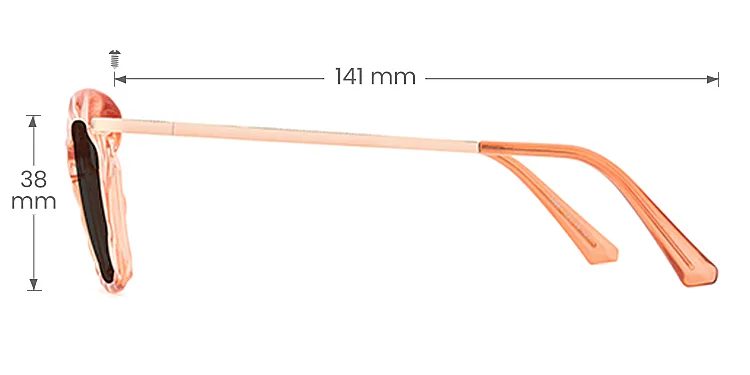 Esther orange   TR90  Sunglasses, size view