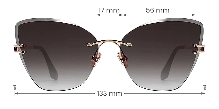Alia gold   Metal  Sunglasses, size view