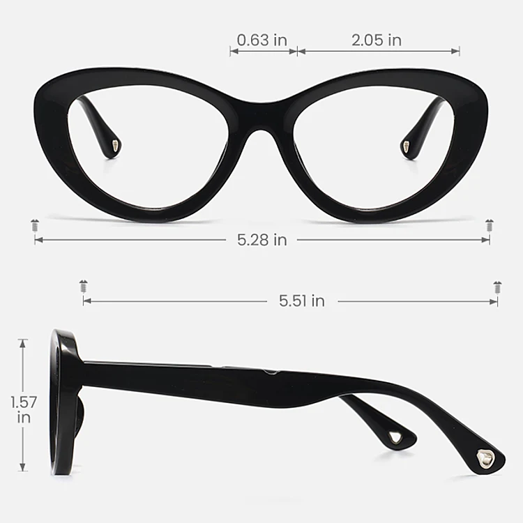 Remy black   Plastic  Eyeglasses, size view