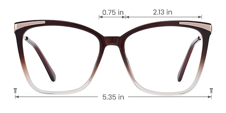 Sine brown champagne   Plastic  Eyeglasses, size view
