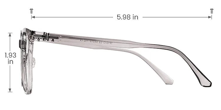 Fidelia grey   Plastic  Eyeglasses, size view