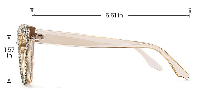 Sienna champagne   Plastic  Eyeglasses, size view