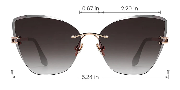 Alia gold   Metal  Sunglasses, size view