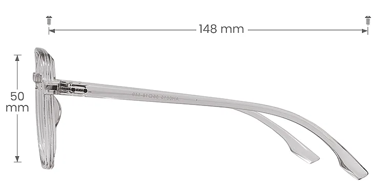 Sugar grey   Plastic  Eyeglasses, size view