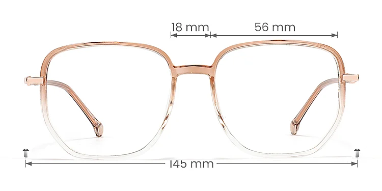 Gerda brown clear   Plastic  Eyeglasses, size view