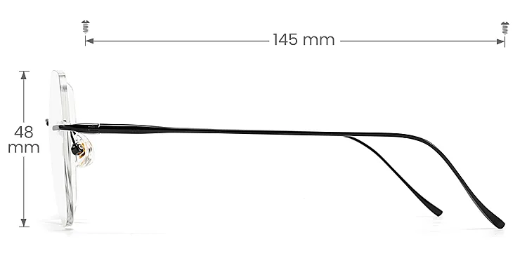Talin black   Titanium  Eyeglasses, size view