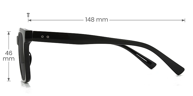 Luke black   TR90  Sunglasses, size view