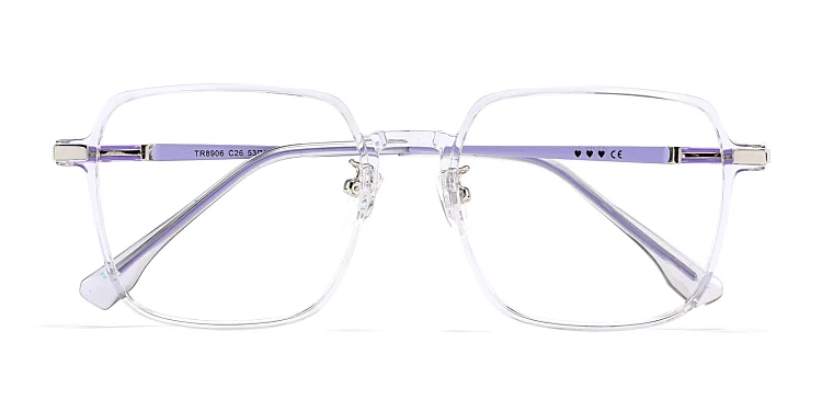 Sandy Lavender Square Eyeglasses | CliCliMe.com