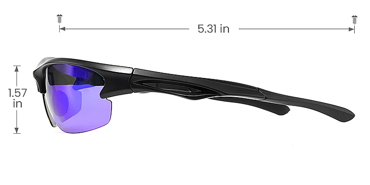 Beau black blue   TR90  Sunglasses, size view