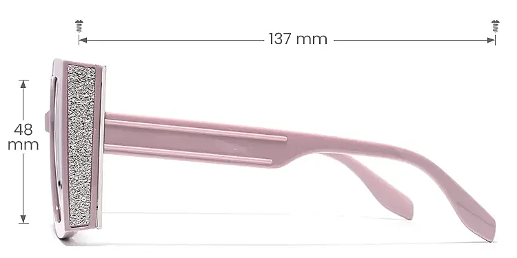 Jelly pink   Plastic  Sunglasses, size view