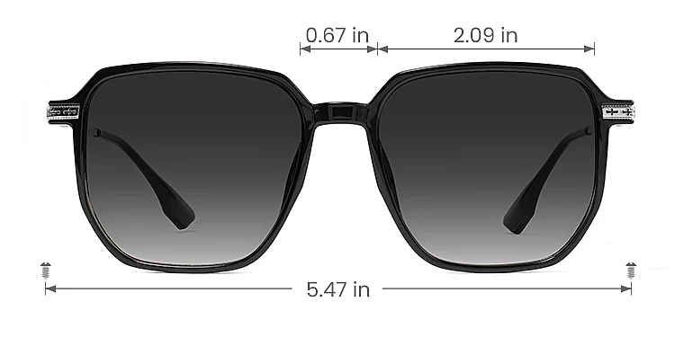 Romola black silver   Plastic  Sunglasses, size view