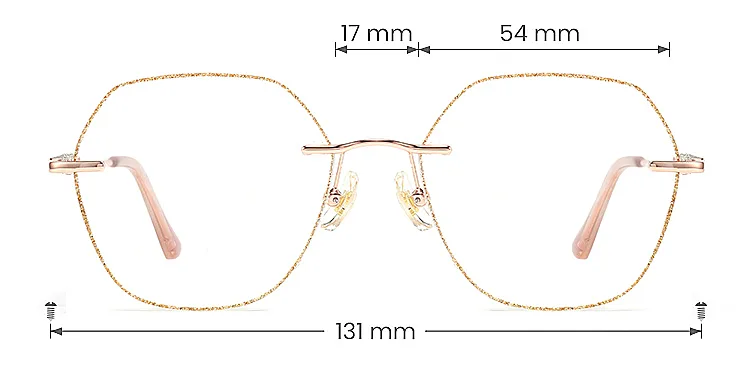Gem gold champagne   Metal  Eyeglasses, size view