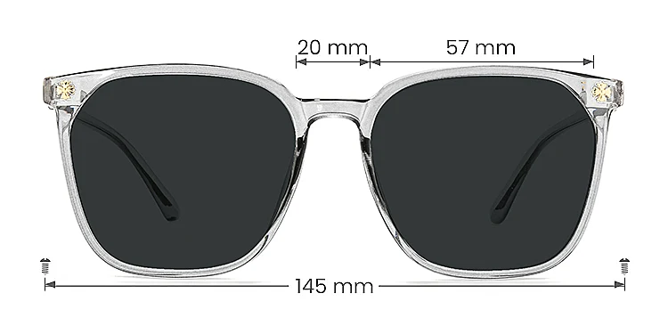 Eleanor grey   TR90  Sunglasses, size view